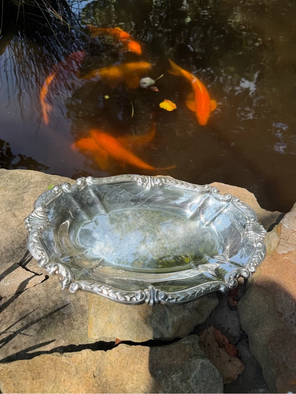 Silver plate  Decorative bread tray - Elegant Tabletop Accent